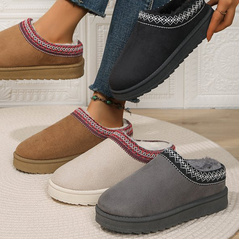 Ethnic Fashion Online - 여성용 스노우 부츠 캐주얼 슬립온 울