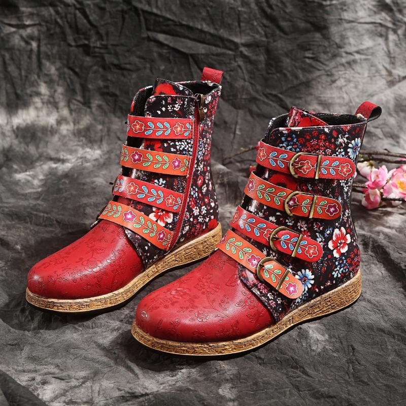 Ethnic Fashion Brand - 브랜드 여성 부츠 2026 봄 편안한
