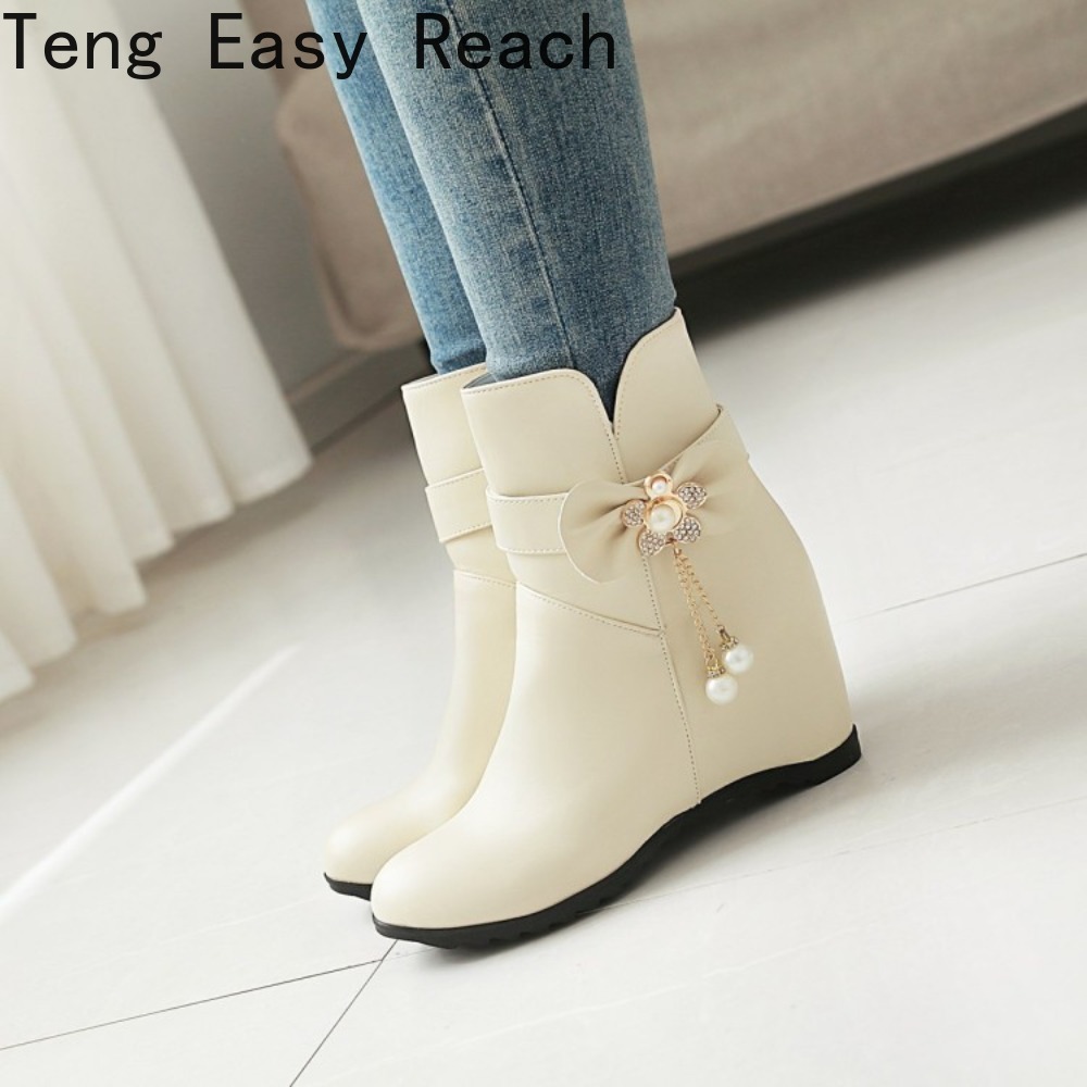 패션 웨지 브랜드 여성 파티 슈즈 화이트 미드 카프 부 - Ethnic Fashion Brand 리뷰 및 가격