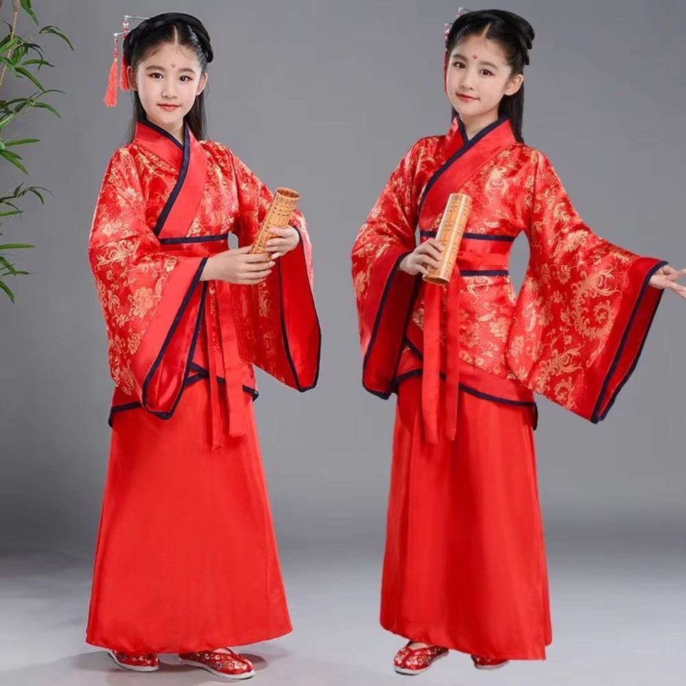 패션 민족 어린이 고대 의상 인쇄된 실크 로브 중국 스 - Kids Ethnic Fashion 리뷰 및 가격