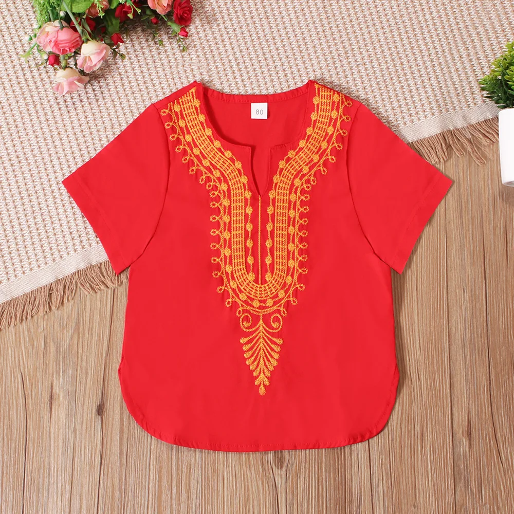 빈티지 에스닉 티셔츠 (3-8세 아동용) 여름 패션 반 - Kids Ethnic Fashion 리뷰 및 가격