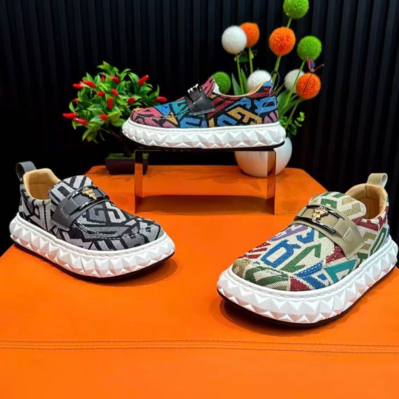 남성용 에스닉 프린트 신발, 두꺼운 밑창의 캐주얼 신발 - Ethnic Fashion Walk 리뷰 및 가격