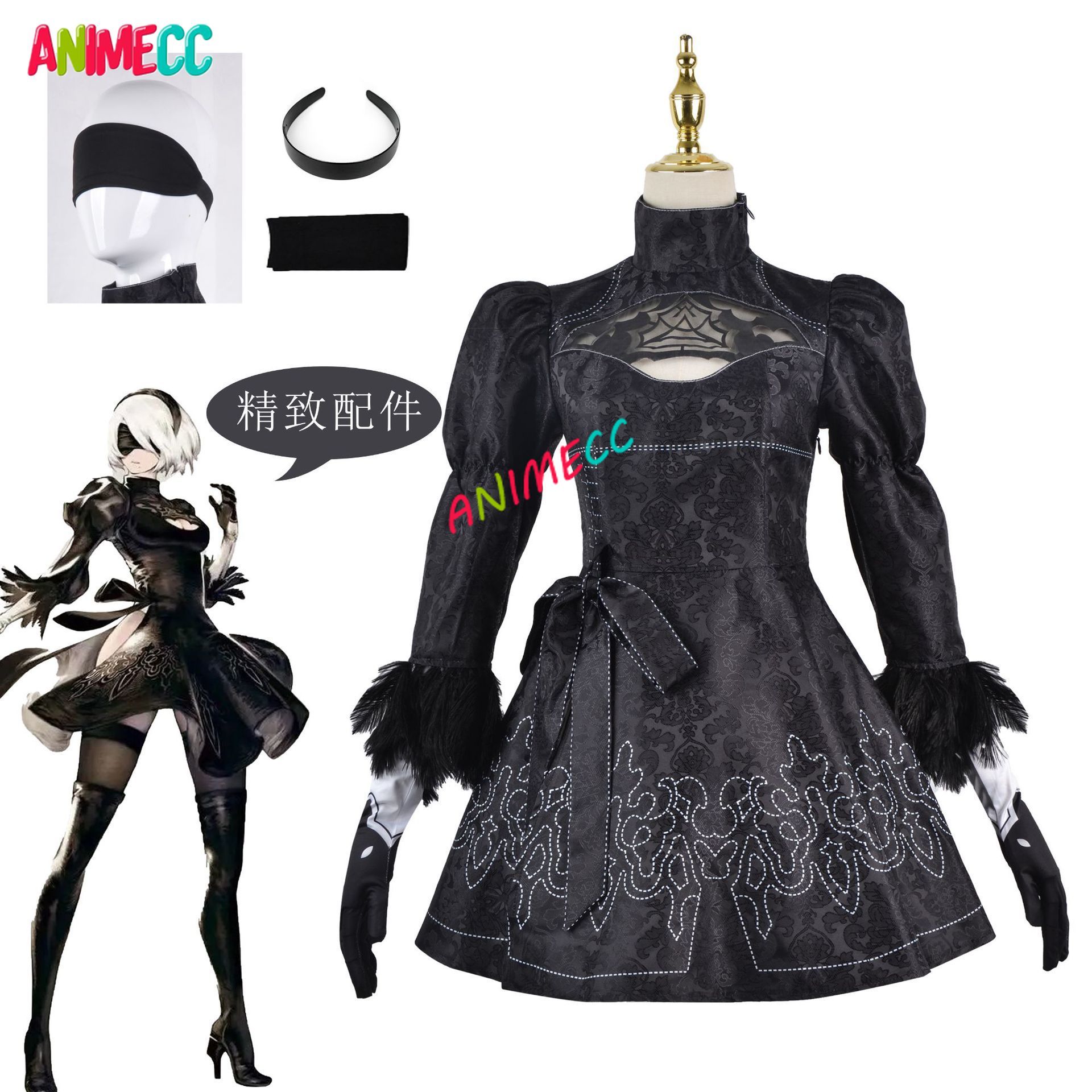 애니메이션 S-3XL 2B 니어 오토마타 코스프레 의상 - Ethnic Outfit 리뷰 및 가격