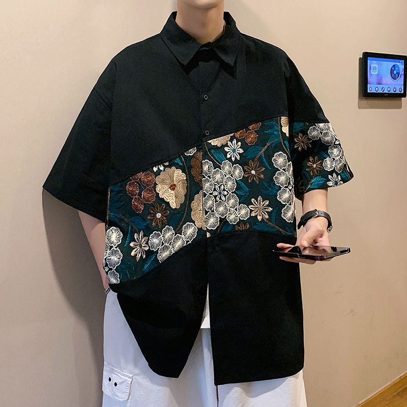 XXL 에스닉 스타일 자수 남성 여름 셔츠 디자인 탑  - Urban Ethnic Fashion 리뷰 및 가격