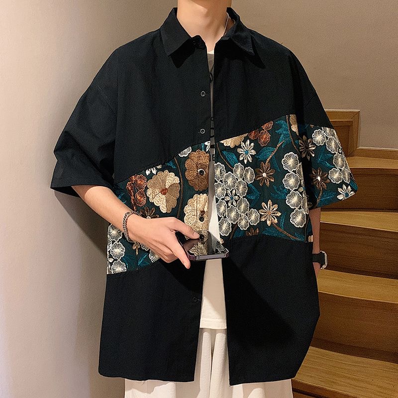 XXL 에스닉 스타일 자수 남성 여름 셔츠 디자인 탑  - Urban Ethnic Fashion 리뷰 및 가격