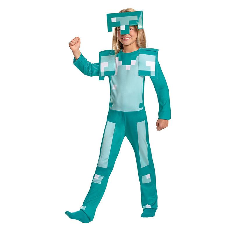 어린이 코스프레 의상 스티브 무대 게임 공연 블루 그린 - Ethnic Fashion World 리뷰 및 가격