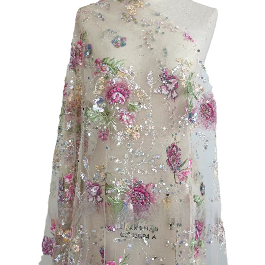 1M 120Cm 와이드 럭셔리 비즈 레이스 원단 3D  - Ethnic Fabric 리뷰 및 가격