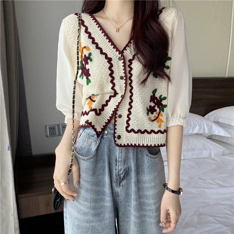 한국 스타일 자수 디자인 오픈 가디건 탑 여성 패션 봄 - Ethnic Fashion Designers 리뷰 및 가격