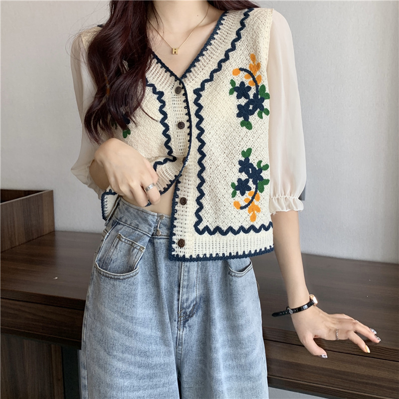 한국 스타일 자수 디자인 오픈 가디건 탑 여성 패션 봄 - Ethnic Fashion Designers 리뷰 및 가격
