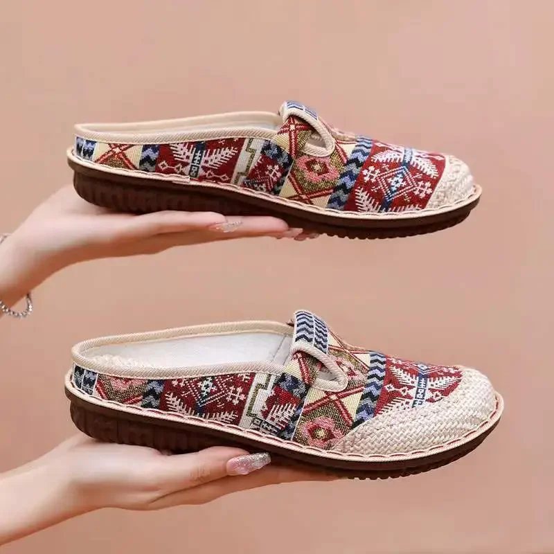 여성용 에스닉 스타일 슬리퍼, 여성용 패션 신발, 웨지 - Ethnic Fashion Walk 리뷰 및 가격